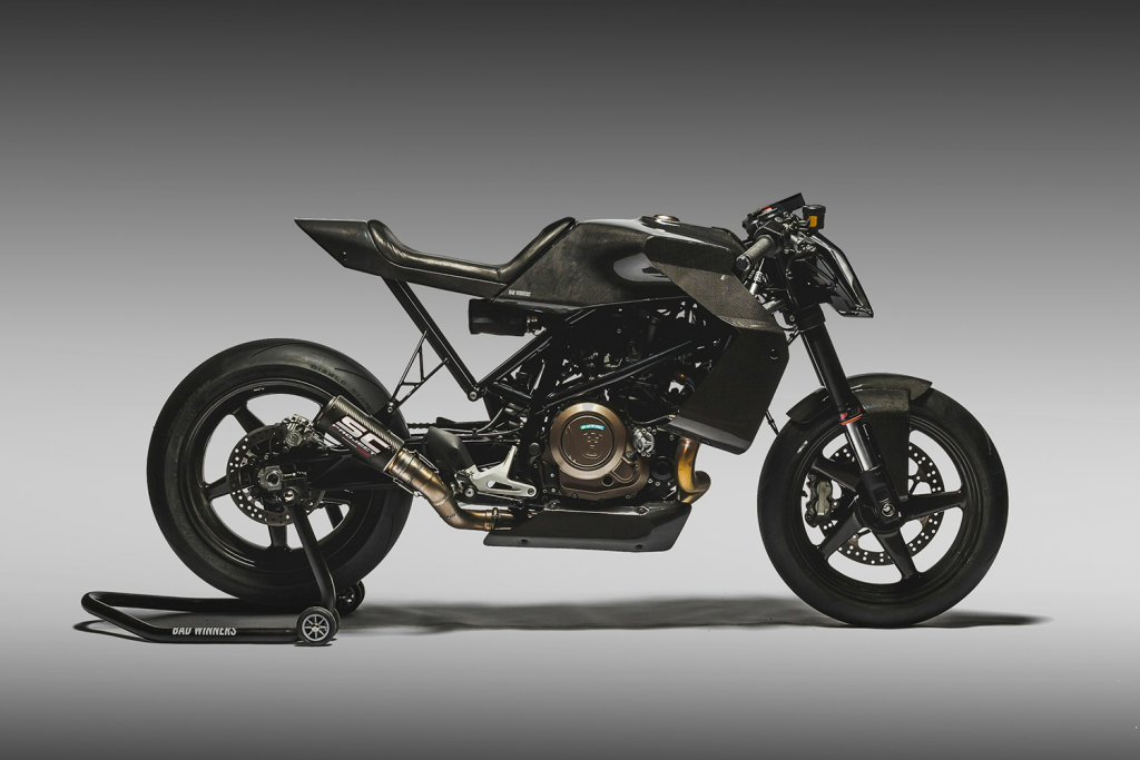 Custom-built by Paris workshop Bad Winners, this ultra-light, 85 hp carbon Husqvarna Vitpilen 701 owned by F1 star Charles Leclerc is now up for grabs with full provenance.