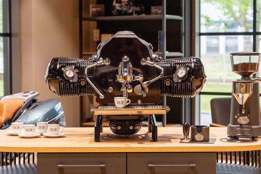 Limited to 80 units, ECM’s Big Coffee Boxer transforms a real BMW Boxer engine into a high-performance espresso machine for coffee and motorcycle enthusiasts alike.