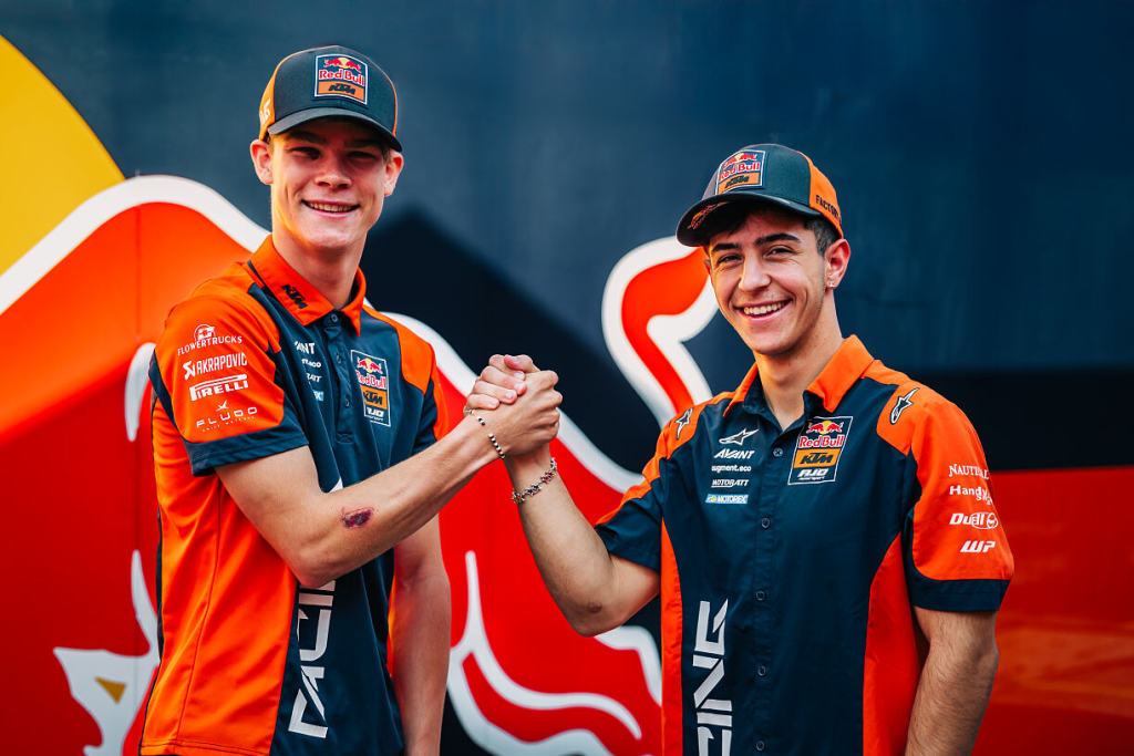 Moto3 championship leader Jose Antonio Rueda will step up to Moto2 with Red Bull KTM Ajo in 2026, joining Collin Veijer after a dominant season that showcased his speed, racecraft, and rising star potential.