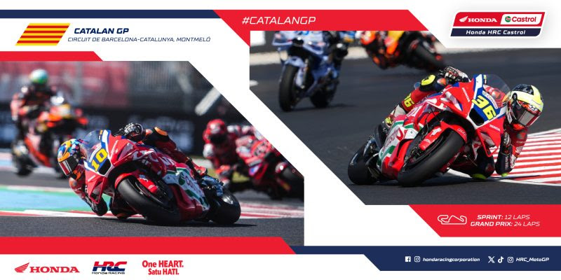 Honda HRC Castrol head to the Catalan GP with Luca Marini boosted by a contract extension and Joan Mir eyeing top-six form at Montmeló.