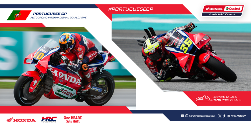 Honda HRC Castrol returns to Europe for the penultimate race of 2025, with Marini and Mir aiming to convert their late-season momentum into big results at Portimão.