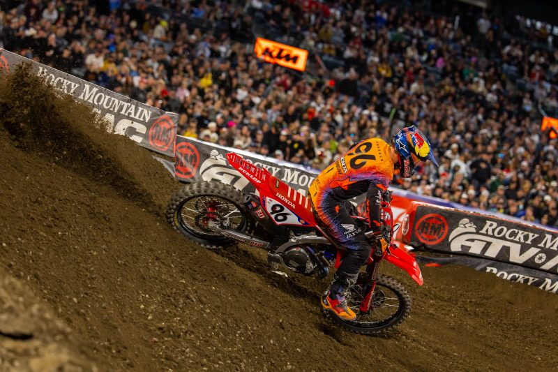 Honda HRC Progressive opens the 2026 AMA Supercross season strongly at Anaheim 1, with Chance Hymas second in 250SX West and Hunter Lawrence fourth in 450SX.