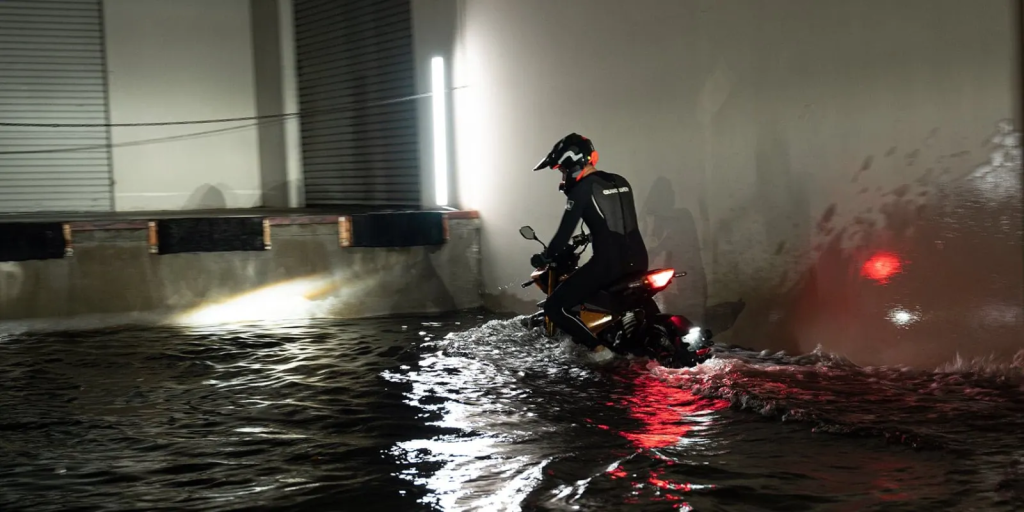 motorcycle damage from flooded roads